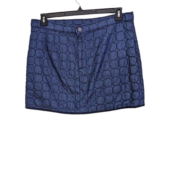 Joe Fresh Womens Size 6 Quilted Mini Skirt Navy Blue Cotton Fall Autumn Winter - Picture 4 of 4